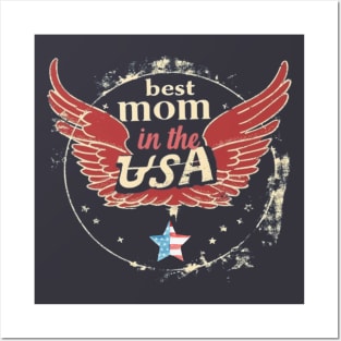 Best Mom in the USA, mothers day gift ideas, american flag Posters and Art